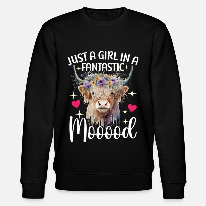 Vache des Highlands Hochlandkuh - Sweat bio CHANGER Stanley/Stella Unisexe - noir