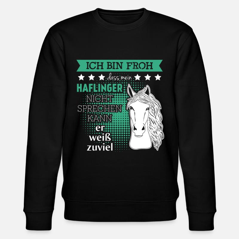 Haflinger Reiten Reiter Witz Pferde - Stanley/Stella Unisex Bio-Sweatshirt CHANGER - Schwarz