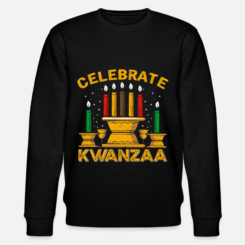 Celebrate Kwanzaa - Stanley/Stella Unisex Bio-Sweatshirt CHANGER  - Schwarz