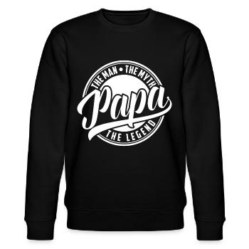 Dad | The Man The Myth The Legend - Stanley/Stella CHANGER Unisex Organic Sweatshirt - black - Front - Nik (191cm) & Marisol (170cm)