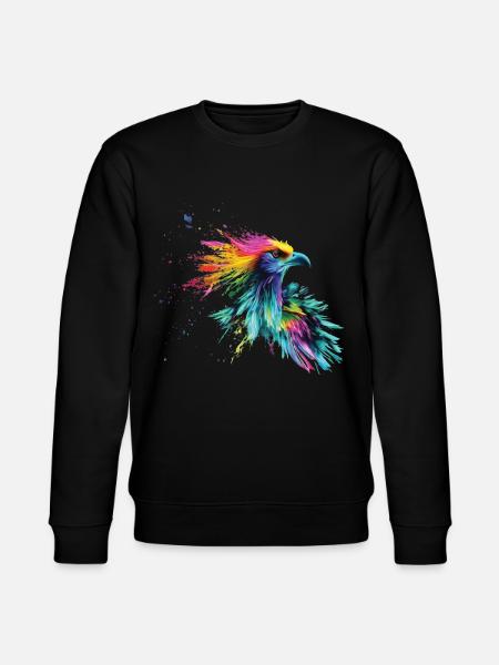 Vogel Farbige bunte Farb Spritzer - Stanley/Stella Unisex Bio-Sweatshirt CHANGER - Schwarz