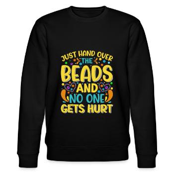 Just hand over the beads - Stanley/Stella CHANGER Unisex Organic Sweatshirt - black - Front - Nik (191cm) & Marisol (170cm)
