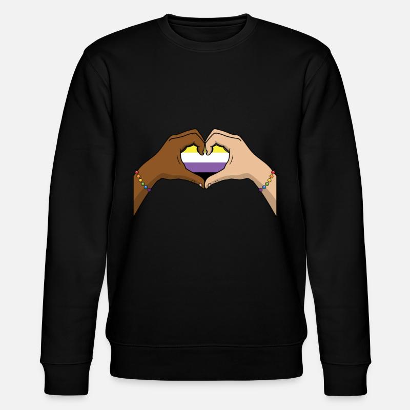 Non Binary Pride Genderqueer - Stanley/Stella CHANGER Unisex Organic Sweatshirt - black