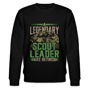 Pfadfinder A Legendary Scout Leader has Retired - Stanley/Stella Unisex Bio-Sweatshirt CHANGER  - Schwarz - Vorne - Nik (191cm) & Marisol (170cm)
