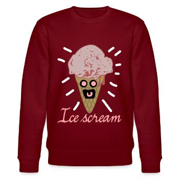 Eis Eiscreme Gespenst - Stanley/Stella Unisex Bio-Sweatshirt CHANGER  - Burgunderrot - Vorne - Nik (191cm) & Marisol (170cm)