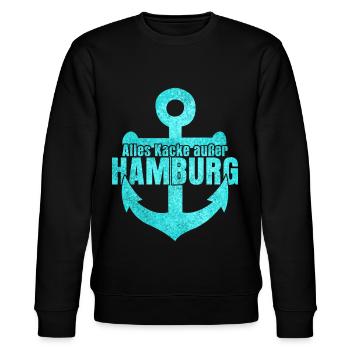 Hamburg Hamburger Hafen - Stanley/Stella Unisex Bio-Sweatshirt CHANGER  - Schwarz - Vorne - Nik (191cm) & Marisol (170cm)