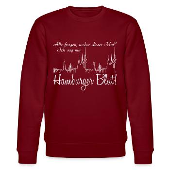 Hamburg Hafen Hamburger - Stanley/Stella Unisex Bio-Sweatshirt CHANGER  - Burgunderrot - Vorne - Nik (191cm) & Marisol (170cm)