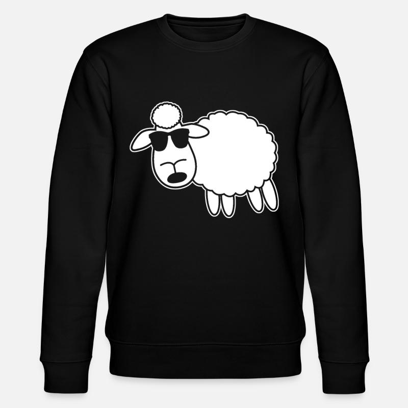 Schaf mit Sonnenbrille - Stanley/Stella Unisex Bio-Sweatshirt CHANGER - Schwarz