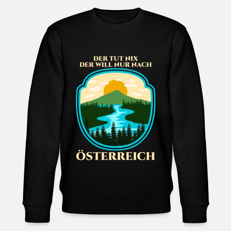 Österreich Wanderung - Stanley/Stella Unisex Bio-Sweatshirt CHANGER  - Schwarz