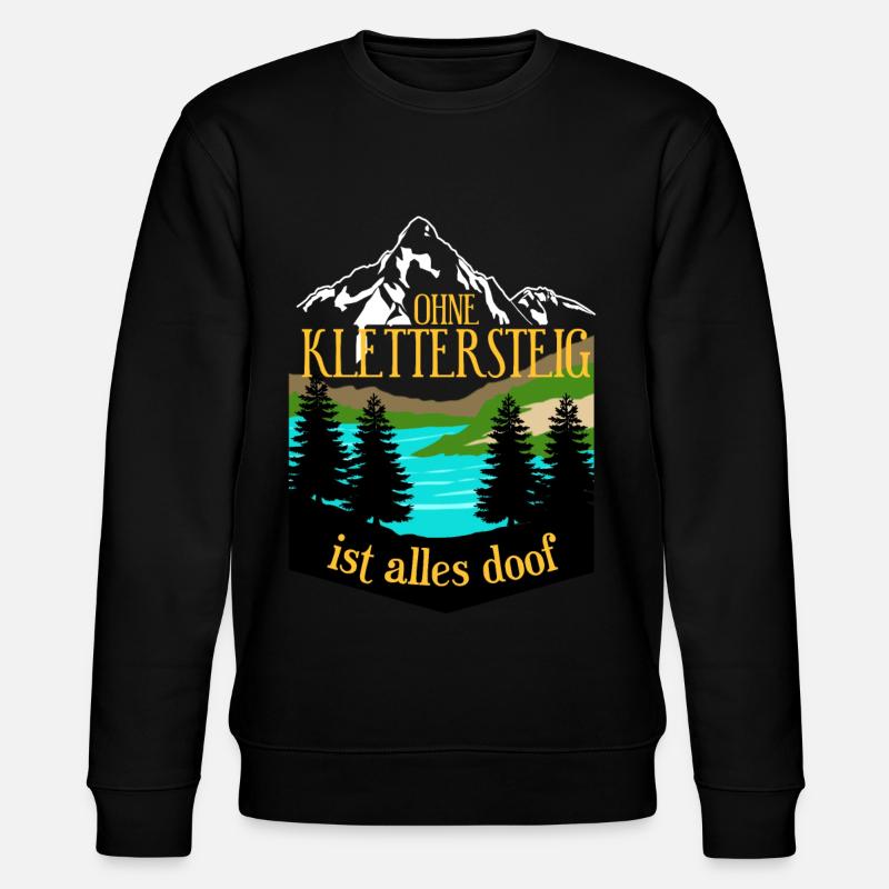 Klettersteig Bergsteigen Bergwandern - Stanley/Stella Unisex Bio-Sweatshirt CHANGER  - Schwarz