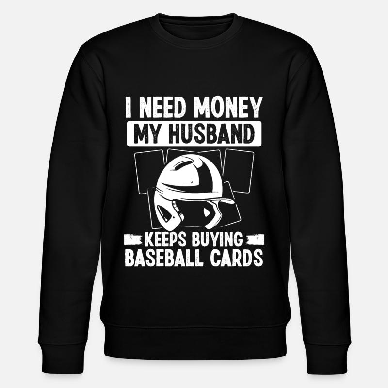 Funny Baseball Card Design - Stanley/Stella CHANGER Unisex Organic Sweatshirt - black
