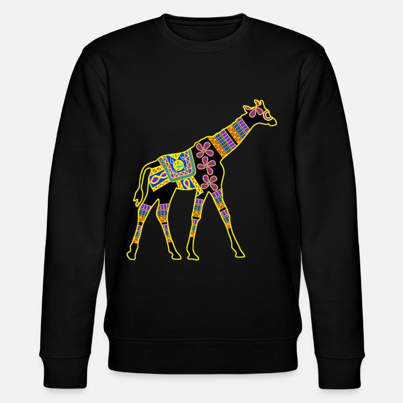 Giraffe Pattern Giraffe - Stanley/Stella CHANGER Unisex Organic Sweatshirt - black