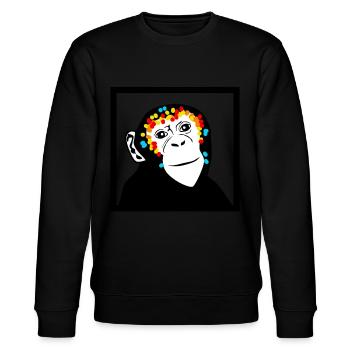 Affen Affengesicht Affe - Stanley/Stella Unisex Bio-Sweatshirt CHANGER  - Schwarz - Vorne - Nik (191cm) & Marisol (170cm)