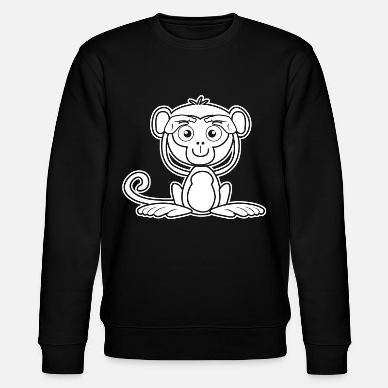 Monkey Cute Monkey - Stanley/Stella CHANGER Unisex Organic Sweatshirt - black