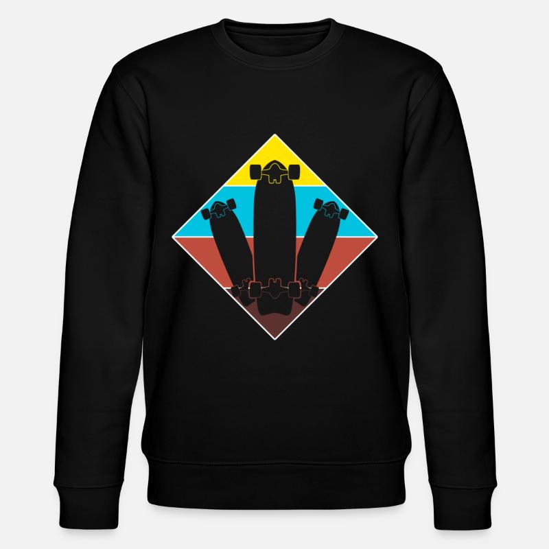 Longboard Longboarder Longboarding - Stanley/Stella CHANGER Unisex Organic Sweatshirt - black