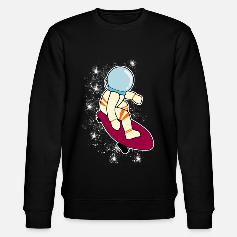 Longboarder Astronaut Longboard - Stanley/Stella Unisex Bio-Sweatshirt CHANGER  - Schwarz