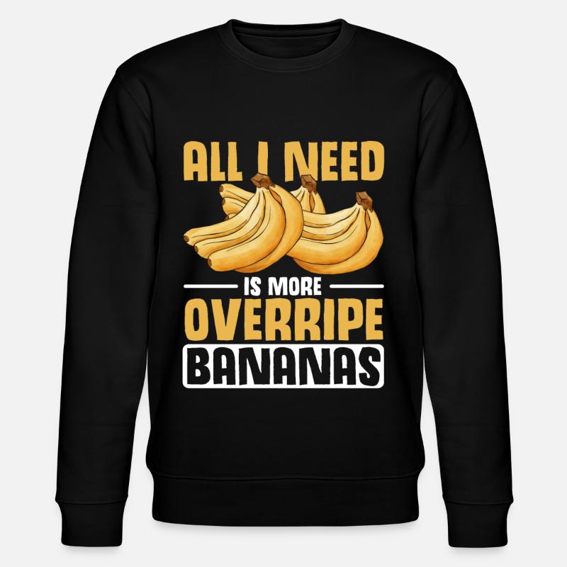 Funny Banana Bread Baking Apparel - Stanley/Stella CHANGER Unisex Organic Sweatshirt - black