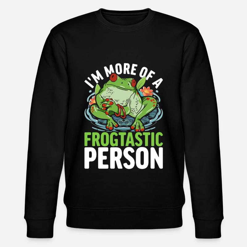 Frosch Rotaugenlaubfrosch Frogtastic Person - Stanley/Stella Unisex Bio-Sweatshirt CHANGER - Schwarz