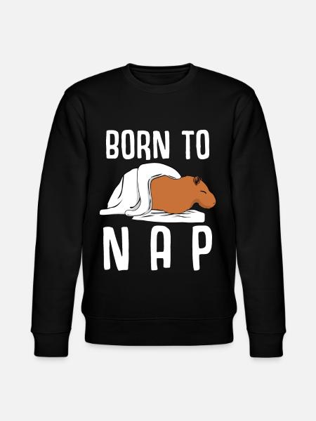 Sleeping Sleep Shirt Tired Capybara - Stanley/Stella CHANGER Unisex Organic Sweatshirt - black