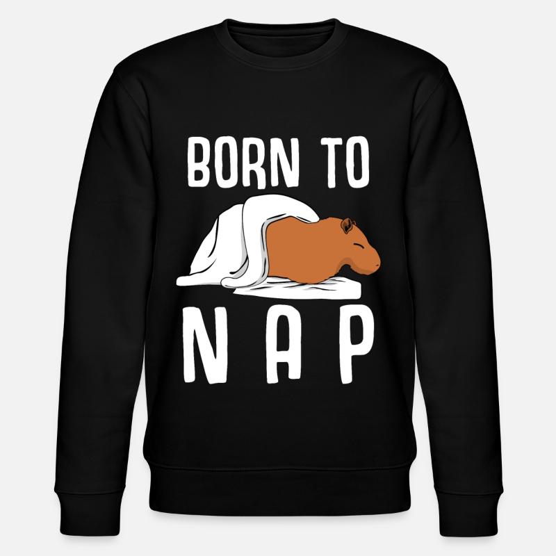 Chemise de sommeil Fatigué Capybara - Sweat bio CHANGER Stanley/Stella Unisexe - noir