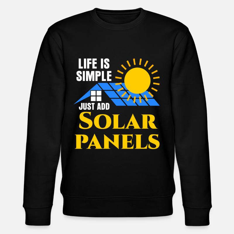 Erneuerbare Energie Solarzelle - Stanley/Stella Unisex Bio-Sweatshirt CHANGER  - Schwarz