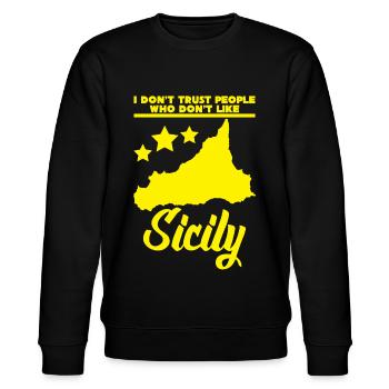 Sicily - Stanley/Stella CHANGER Unisex Organic Sweatshirt - black - Front - Nik (191cm) & Marisol (170cm)