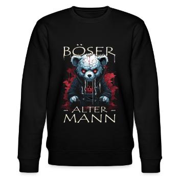 Böser alter Mann - Biker Opa | Motorradfahrer - Stanley/Stella Unisex Bio-Sweatshirt CHANGER  - Schwarz - Vorne - Nik (191cm) & Marisol (170cm)