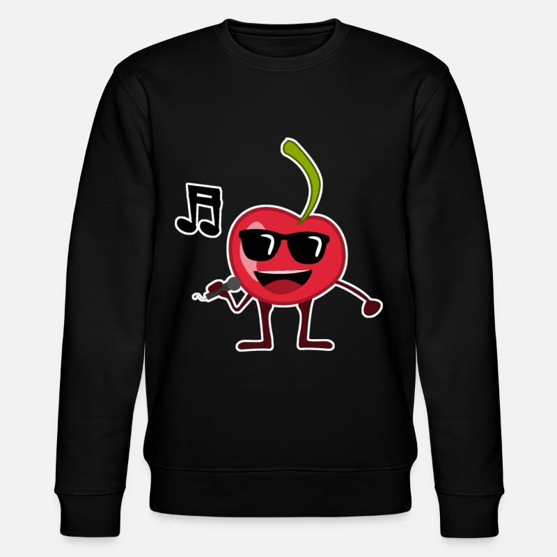 Kirsche singt Musik Kirschen - Stanley/Stella Unisex Bio-Sweatshirt CHANGER  - Schwarz