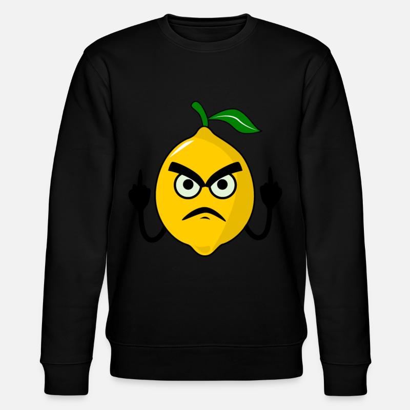 Lemon Middle Finger Lemon - Stanley/Stella CHANGER Unisex Organic Sweatshirt - black