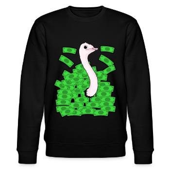 Rich Ostrich Money - Stanley/Stella Unisex Bio-Sweatshirt CHANGER  - Schwarz - Vorne - Nik (191cm) & Marisol (170cm)