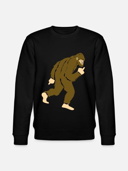 Bigfoot shows middle finger - Stanley/Stella CHANGER Unisex Organic Sweatshirt - black