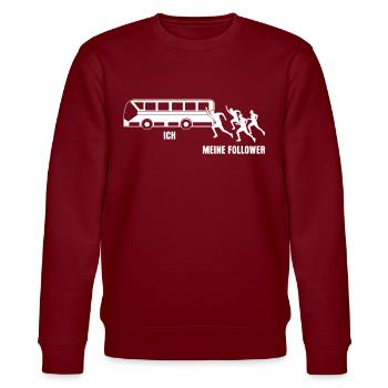 Busfahrer Spruch - Stanley/Stella Unisex Bio-Sweatshirt CHANGER  - Burgunderrot - Vorne - Nik (191cm) & Marisol (170cm)