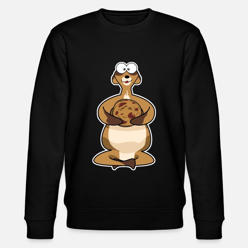 fat meerkat with biscuit - Stanley/Stella CHANGER Unisex Organic Sweatshirt - black