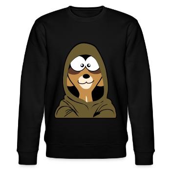 Meerkat with hood - Stanley/Stella CHANGER Unisex Organic Sweatshirt - black - Front - Nik (191cm) & Marisol (170cm)
