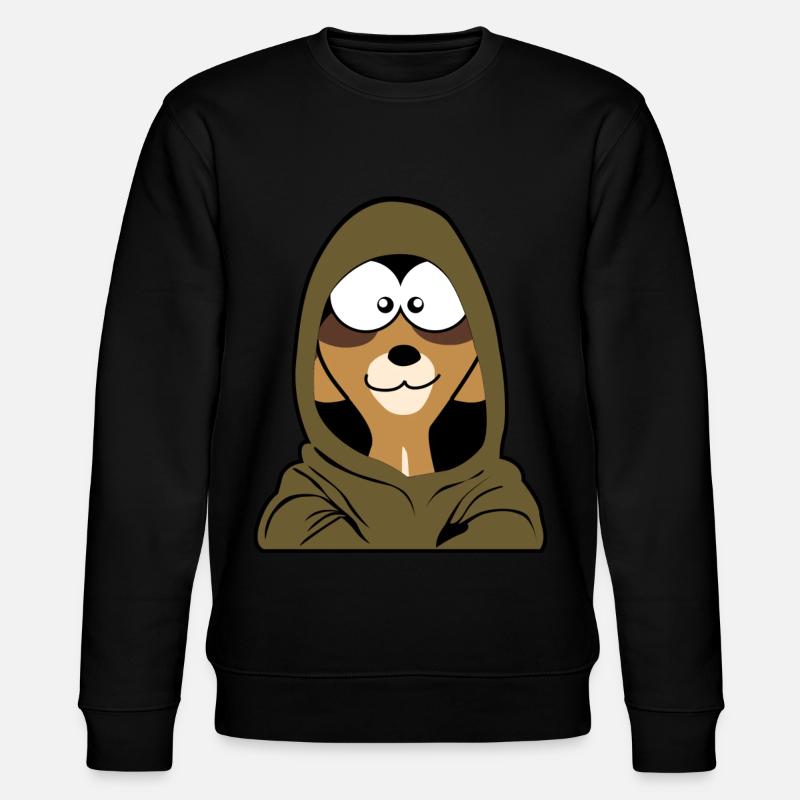 Erdmännchen mit Kaputze - Stanley/Stella Unisex Bio-Sweatshirt CHANGER  - Schwarz
