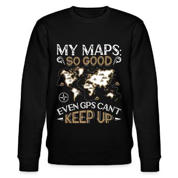Cartographes - Sweat bio CHANGER Stanley/Stella Unisexe - noir - Devant - Nik (191cm) & Marisol (170cm)