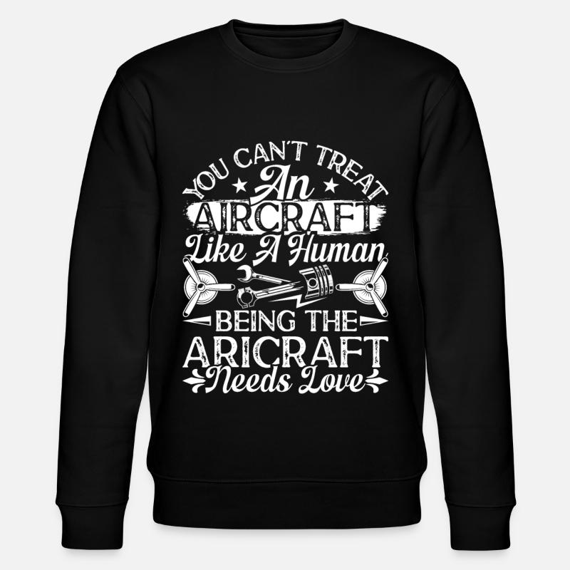 Love Airplane aviation - Stanley/Stella CHANGER Unisex Organic Sweatshirt - black