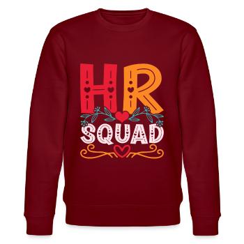 HR Manager Personalmanager HR Squad - Stanley/Stella Unisex Bio-Sweatshirt CHANGER  - Burgunderrot - Vorne - Nik (191cm) & Marisol (170cm)