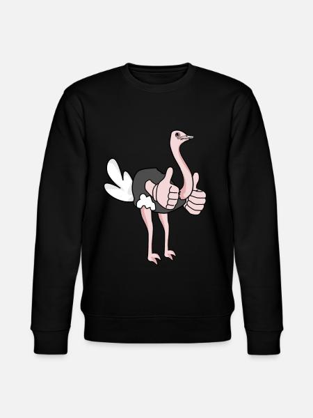 Ostrich gives thumbs up - Stanley/Stella CHANGER Unisex Organic Sweatshirt - black