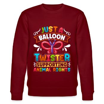 Party Balloon Design - Stanley/Stella Unisex Bio-Sweatshirt CHANGER  - Burgunderrot - Vorne - Nik (191cm) & Marisol (170cm)