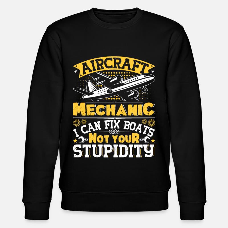Love Airplane aviation - Stanley/Stella Unisex Bio-Sweatshirt CHANGER  - Schwarz