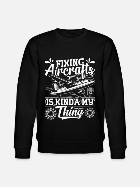 Love Airplane aviation - Stanley/Stella CHANGER Unisex Organic Sweatshirt - black