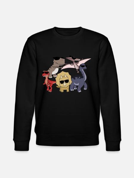 Dinosaur with sunglasses - Stanley/Stella CHANGER Unisex Organic Sweatshirt - black