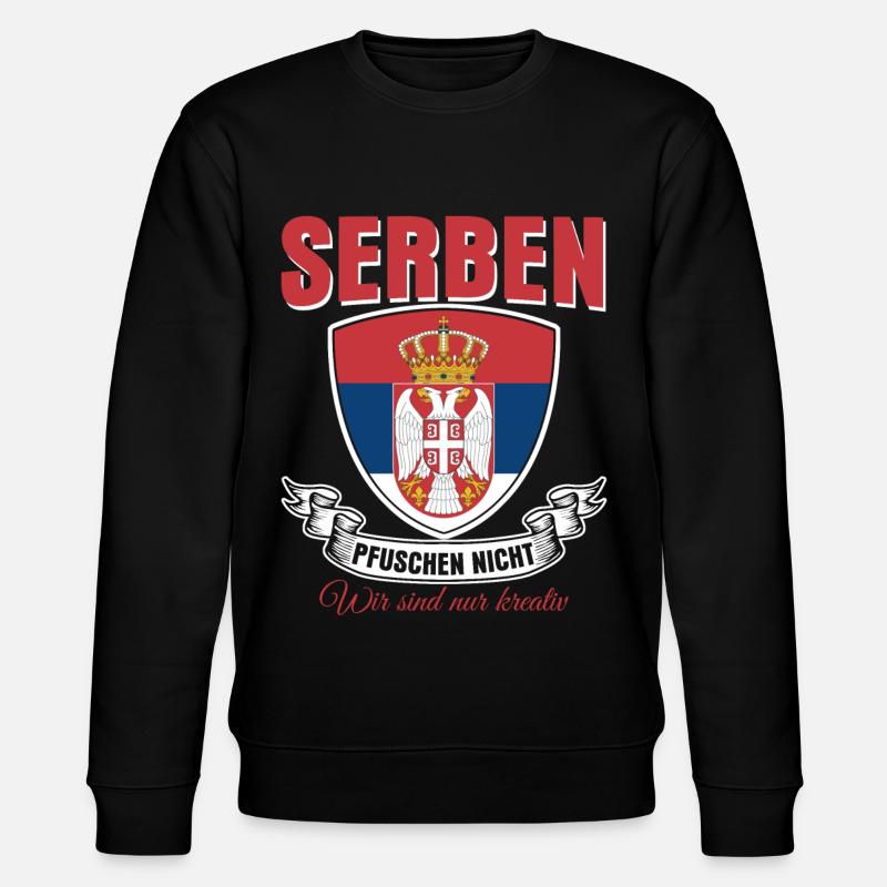 Serbien serbische Flagge - Stanley/Stella Unisex Bio-Sweatshirt CHANGER  - Schwarz