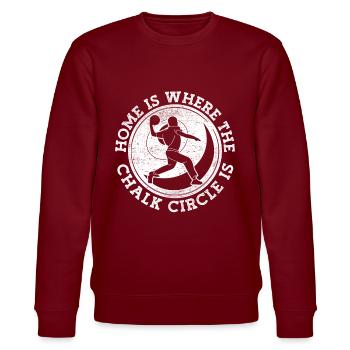 Shot Put Shot Put Shot Putter - Stanley/Stella CHANGER Unisex Organic Sweatshirt - burgundy - Front - Nik (191cm) & Marisol (170cm)