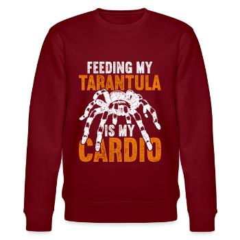 Vogelspinne Feeding My Tarantula Is My Cardio - Stanley/Stella CHANGER Unisex Organic Sweatshirt - burgundy - Front - Nik (191cm) & Marisol (170cm)