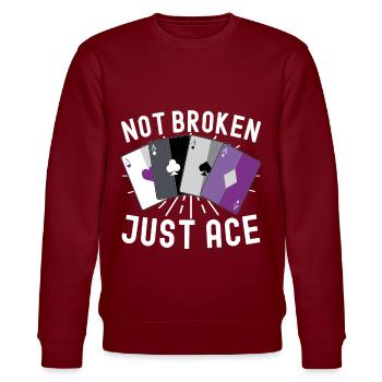 Asexuel Ace - Stanley/Stella CHANGER Unisex Organic Sweatshirt - burgundy - Front - Nik (191cm) & Marisol (170cm)