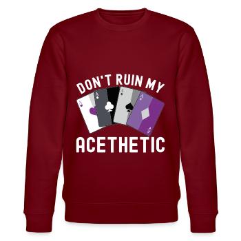 Asexuel Ace - Stanley/Stella CHANGER Unisex Organic Sweatshirt - burgundy - Front - Nik (191cm) & Marisol (170cm)