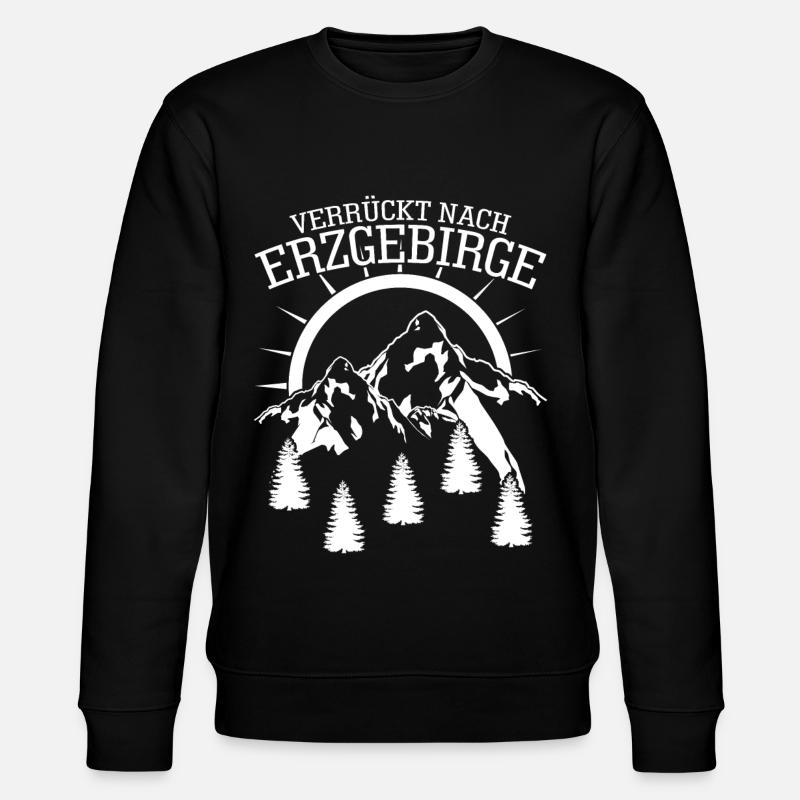 Erzgebirge Wald Wandern - Stanley/Stella Unisex Bio-Sweatshirt CHANGER - Schwarz