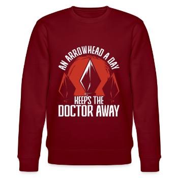Pfeilspitzen Arrowhead Hunter - Stanley/Stella Unisex Bio-Sweatshirt CHANGER  - Burgunderrot - Vorne - Nik (191cm) & Marisol (170cm)